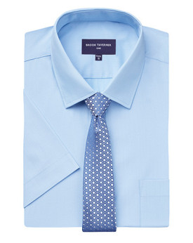 Chemise d'entreprise Personnalisée Manche Courte Homme 115 g/m² - Brook Taverner 7743 - Chemise d'entreprise Personnalisée av...