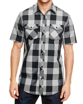 Chemise d'entreprise  Personnalisée Couleur:Black - White (Checked) 