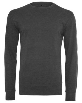 Sweat Personnalisée Manche Longue|avec liseré Point de croix|Bande de propreté|Col rond Homme  240 g/m² - Build Your Brand BY...