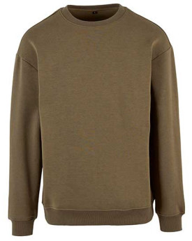 Sweat Personnalisée avec liseré Bande de propreté|Col rond Homme  300 g/m² - Build Your Brand BY075 - Sweat Personnalisé avec...