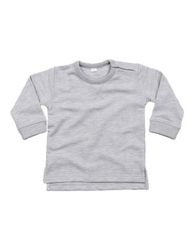 Sweat Personnalisée Manche Longue|avec liseré Point de croix|Col rond Enfant 280 g/m² - Babybugz BZ31 - Vêtements Enfant Pers...