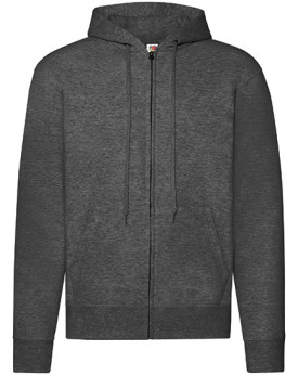Sweatjacke mit Kapuze und klassischem Reißverschluss Farbe:Dunkel Heather Grey 