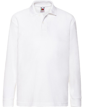 Polo Personnalisé Manche Longue avec liseré Enfant 180 g/m² (White: 170 g/m²) - Fruit of the Loom 63-201-0 - Vêtements Enfant...