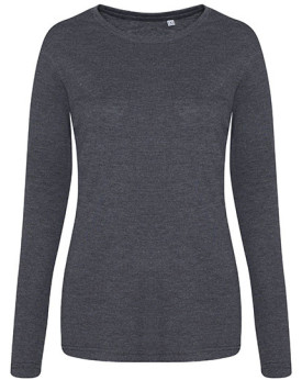 Tee shirt Personnalisé Manche Longue Bande de propreté|Col rond Femme  160 g/m² - Just Ts JT002F - Tee shirt Personnalisé ave...
