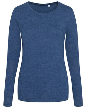 Tee shirt Personnalisé Manche Longue Bande de propreté|Col rond Femme  160 g/m² - Just Ts JT002F - Tee shirt Personnalisé ave...