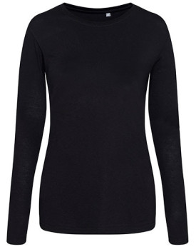 Tee shirt Personnalisé Manche Longue Bande de propreté|Col rond Femme  160 g/m² - Just Ts JT002F - Tee shirt Personnalisé ave...