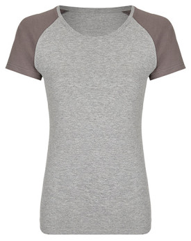 Tee shirt Personnalisé Manche Courte|Raglan Bande de propreté|Col rond Femme  160 g/m² - Miners mate MY120 - Tee shirt Person...