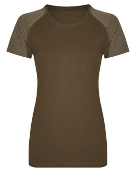 Tee shirt Personnalisé Manche Courte|Raglan Bande de propreté|Col rond Femme  160 g/m² - Miners mate MY120 - Tee shirt Person...