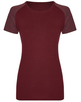Tee shirt Personnalisé Manche Courte|Raglan Bande de propreté|Col rond Femme  160 g/m² - Miners mate MY120 - Tee shirt Person...