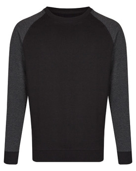 Sweat Personnalisée Manche Longue|avec liseré|Raglan Bande de propreté|Col rond Homme  300 g/m² - Miners mate MY510 - Sweat P...