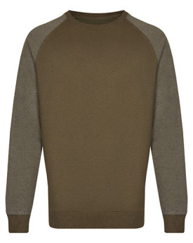 Sweat Personnalisée Manche Longue|avec liseré|Raglan Bande de propreté|Col rond Homme  300 g/m² - Miners mate MY510 - Sweat P...