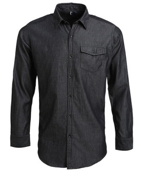 Chemise d'entreprise Personnalisée Manche Longue|Manchettes Duo 100% coton 155 g/m² - Premier Workwear PR222 - Chemise d'entr...