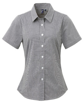 Chemise d'entreprise Personnalisée Manche Courte Duo 100% coton 115 g/m² - Premier Workwear PR321 - Chemise d'entreprise Pers...