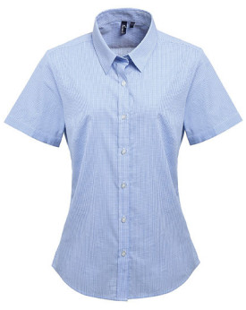 Chemise d'entreprise Personnalisée Manche Courte Duo 100% coton 115 g/m² - Premier Workwear PR321 - Chemise d'entreprise Pers...