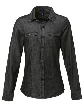 Chemise d'entreprise Personnalisée Manche Longue|Manchettes Duo 100% coton 155 g/m² - Premier Workwear PR322 - Chemise d'entr...