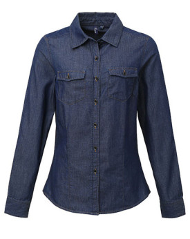 Chemise d'entreprise Personnalisée Manche Longue|Manchettes Duo 100% coton 155 g/m² - Premier Workwear PR322 - Chemise d'entr...