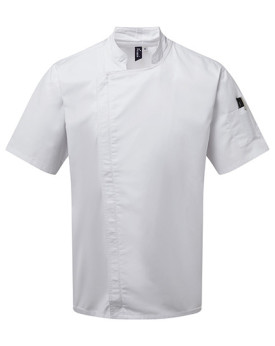Veste Personnalisée Manche Courte Homme 230 g/m² - Premier Workwear PR906 - Vêtement restauration Personnalisé avec marquage ...