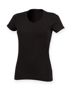 Tee shirt Personnalisé Manche Courte V-Neck Femme  165 g/m² - SF Women SF122 - Tee shirt Personnalisé avec marquage broderie,...