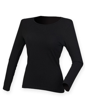 Tee shirt Personnalisé Manche Longue Bande de propreté|Col rond Femme  165 g/m² - SF Women SF124 - Tee shirt Personnalisé ave...
