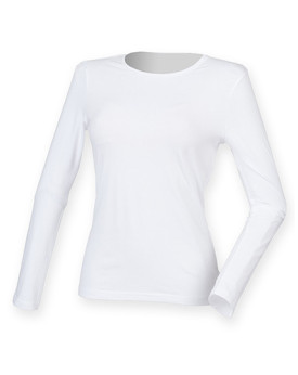 Tee shirt Personnalisé Manche Longue Bande de propreté|Col rond Femme  165 g/m² - SF Women SF124 - Tee shirt Personnalisé ave...