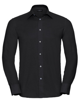 Chemise d'entreprise Personnalisée Manche Longue|portable avec des boutons de manchette Duo 135 g/m² (White: 130 g/m²) - Russ...