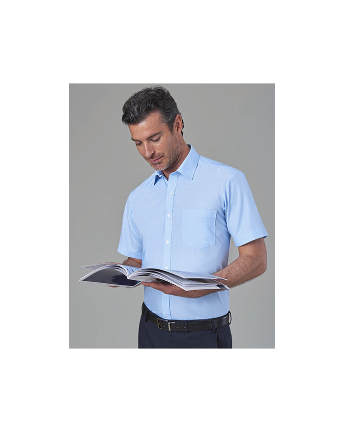 Chemise d'entreprise Personnalisée Manche Courte Homme 115 g/m² - Brook Taverner 7743 - Chemise d'entreprise Personnalisée av...