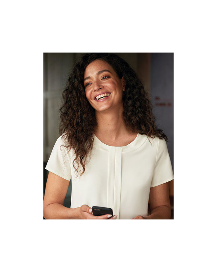 Chemise d'entreprise Personnalisée Manche Courte Femme 205 g/m² - Brook Taverner 2265 - Chemise d'entreprise Personnalisée av...