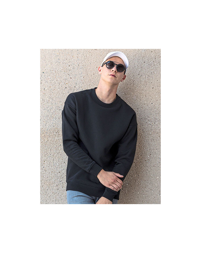 Sweat Personnalisée avec liseré Bande de propreté|Col rond Homme  300 g/m² - Build Your Brand BY075 - Sweat Personnalisé avec...