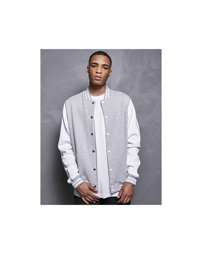 Sweat Personnalisé Manche Longue avec liseré Homme 330 g/m² - Build Your Brand Basic BB004 - Sweat Personnalisé avec marquage...