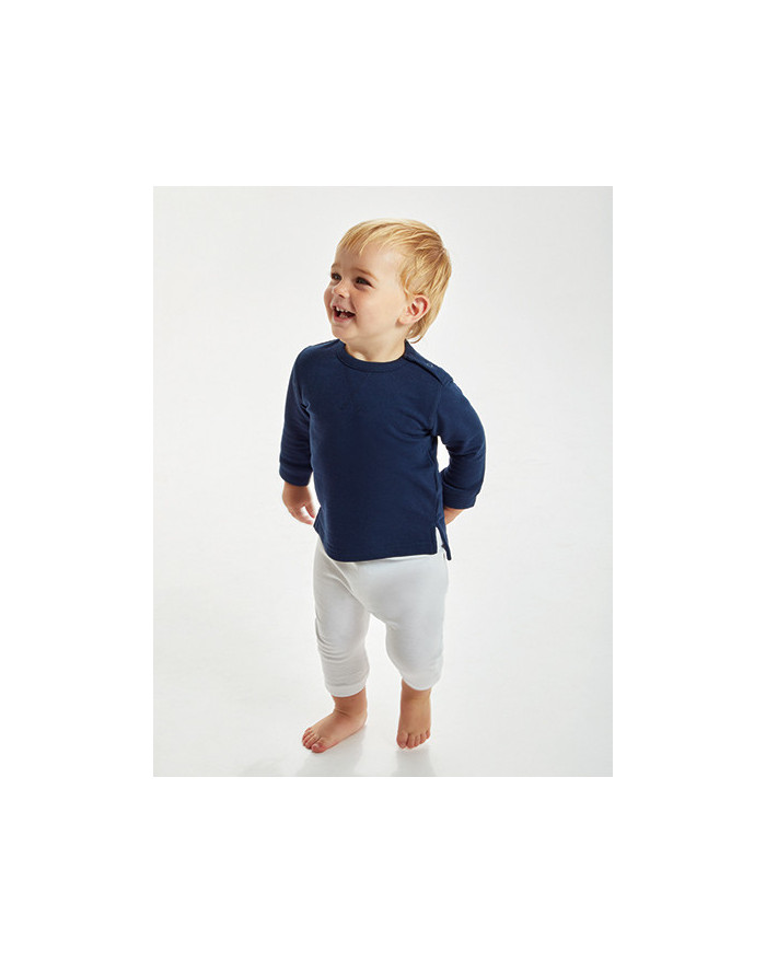 Sweat Personnalisée Manche Longue|avec liseré Point de croix|Col rond Enfant 280 g/m² - Babybugz BZ31 - Vêtements Enfant Pers...