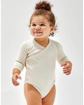Grenouillères & pyjamas Personnalisés Manche Longue|Raglan V-Neck Enfant  200 g/m² - Babybugz BZ60 - Pyjamas avec marquage br...