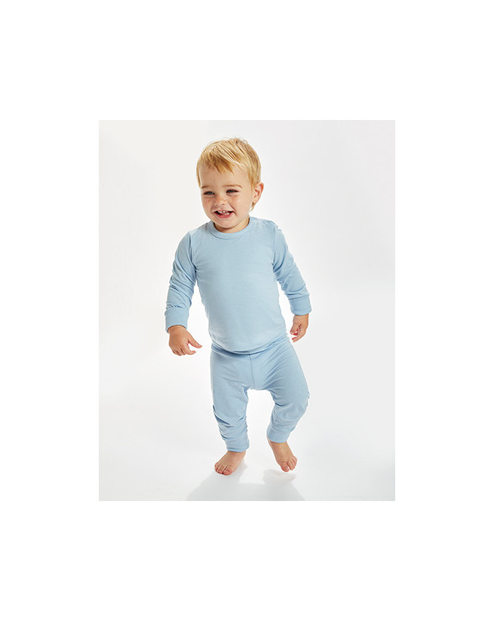 Grenouillères & pyjamas Personnalisés Manche Longue|avec liseré Col rond Enfant  150 g/m² - Babybugz BZ67 - Pyjamas avec marq...