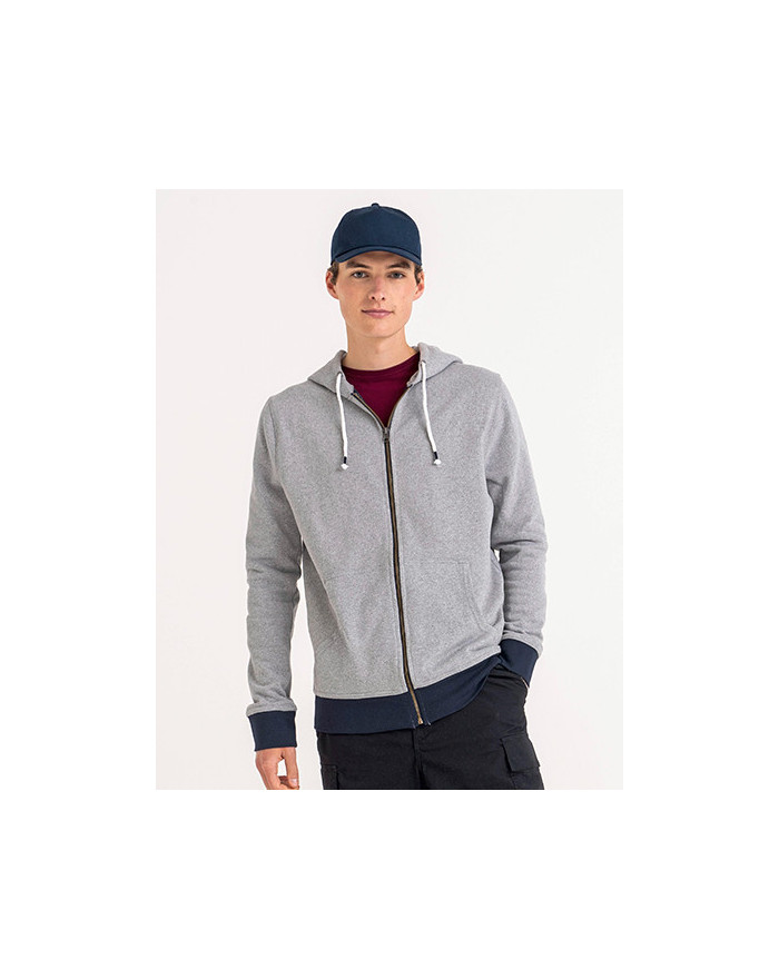 Sweat Personnalisée Manche Longue|avec liseré Bande de propreté Homme  330 g/m² - Ecologie EA051 - Sweat Personnalisé avec ma...