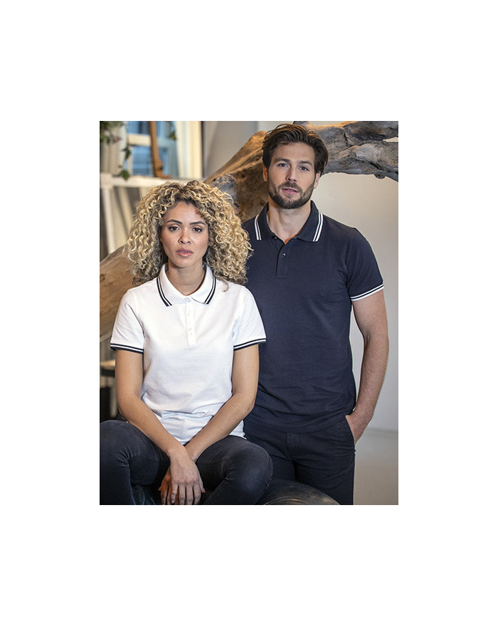 Polo Personnalisé Manche Courte avec liseré Duo 200 g/m² - Elevate Life 38108 - Polo Personnalisé avec marquage broderie, flo...