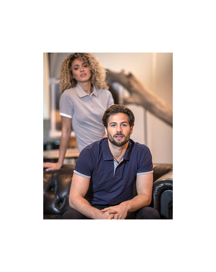 Polo Personnalisé Manche Courte avec liseré Duo 200 g/m² - Elevate Life 38111 - Polo Personnalisé avec marquage broderie, flo...