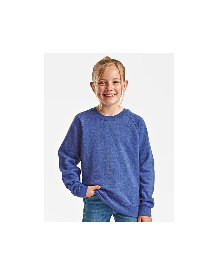 Sweat Personnalisé Manche Longue avec liseré Enfant 280 g/m² (Heather Grey: 260 g/m²) - Fruit of the Loom 62-039-0 - Vêtement...