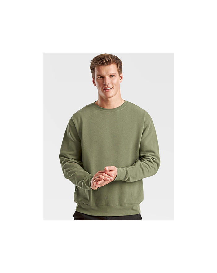 Sweat Personnalisé Manche Longue avec liseré Homme 280 g/m² (White, Heather Grey: 260 g/m²) - Fruit of the Loom 62-202-0 - Sw...