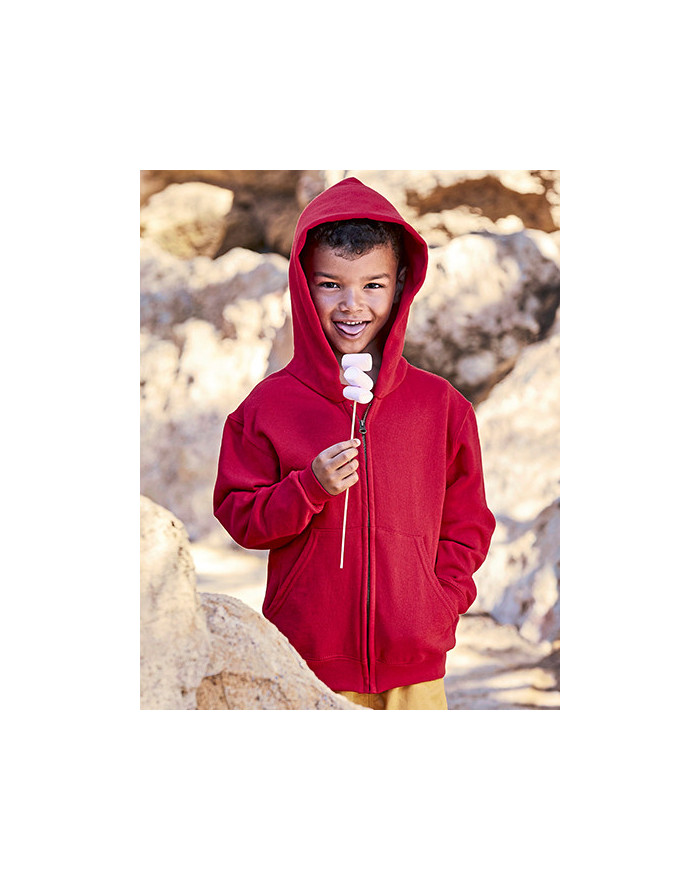 Sweat Personnalisé Manche Longue avec liseré Enfant 280 g/m² (Heather Grey: 260 g/m²) - Fruit of the Loom 62-045-0 - Vêtement...