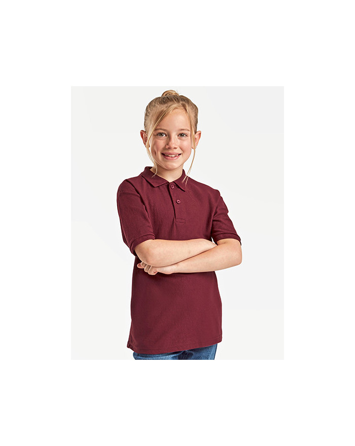 Polo Personnalisé Manche Courte avec liseré Enfant 180 g/m² (White: 170 g/m²) - Fruit of the Loom 63-417-0 - Vêtements Enfant...