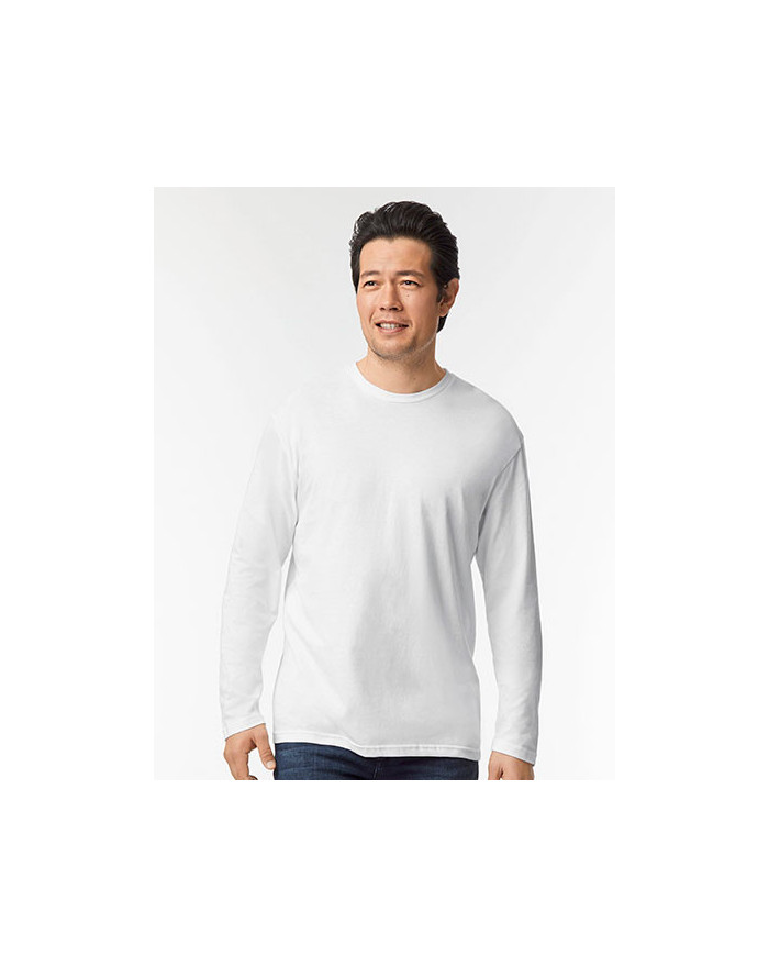 Tee shirt Personnalisé Manche Longue Unisexe Duo 153 g/m² (White: 144 g/m²) - Gildan 64400 - Tee shirt Personnalisé avec marq...