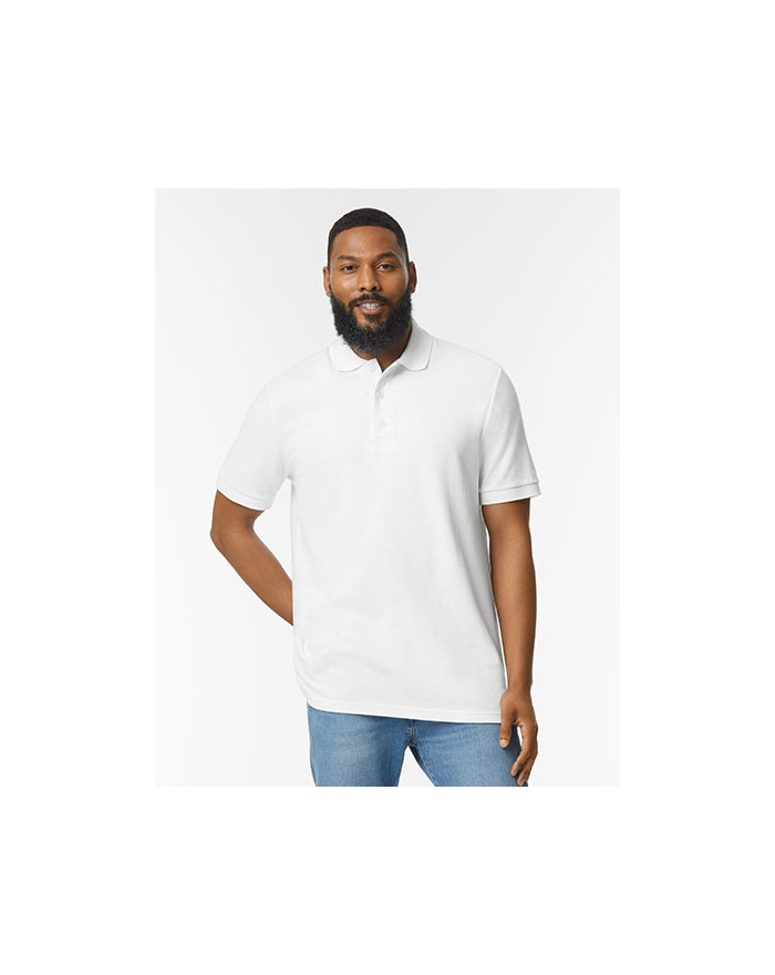 Polo Personnalisé Manche Courte avec liseré Unisexe Duo 223 g/m² (White: 214 g/m²) - Gildan 85800 - Polo Personnalisé avec ma...
