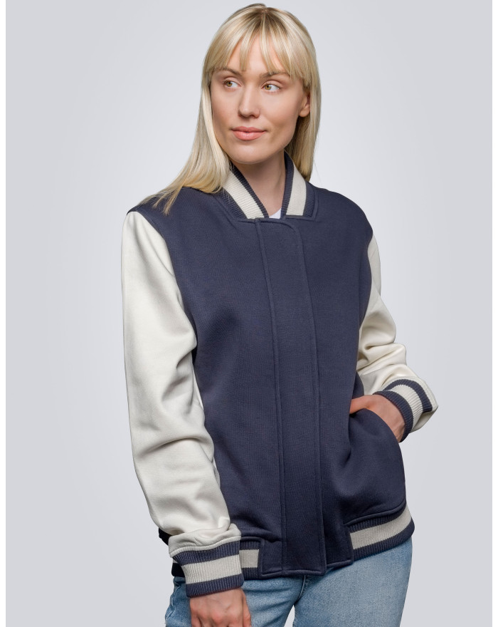Sweat Personnalisé Manche Longue avec liseré Duo 320 g/m² - HRM 809 - Sweat Personnalisé avec marquage broderie, flocage ou i...