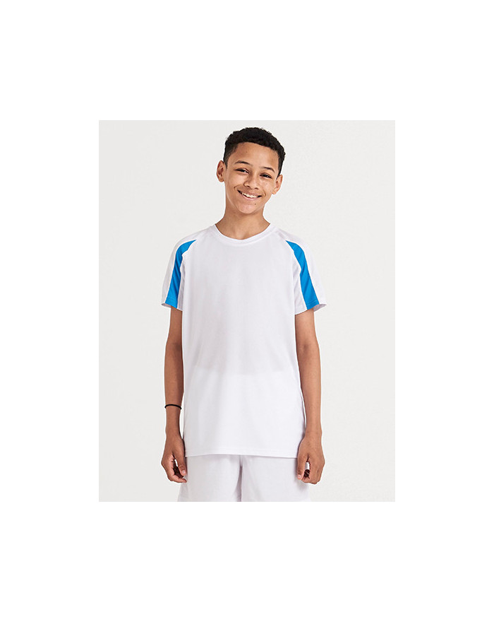 Tee shirt Personnalisé Manche Courte|Raglan Bande de propreté|Col rond Enfant 140 g/m² - Just Cool JC003J - Vêtements de Spor...