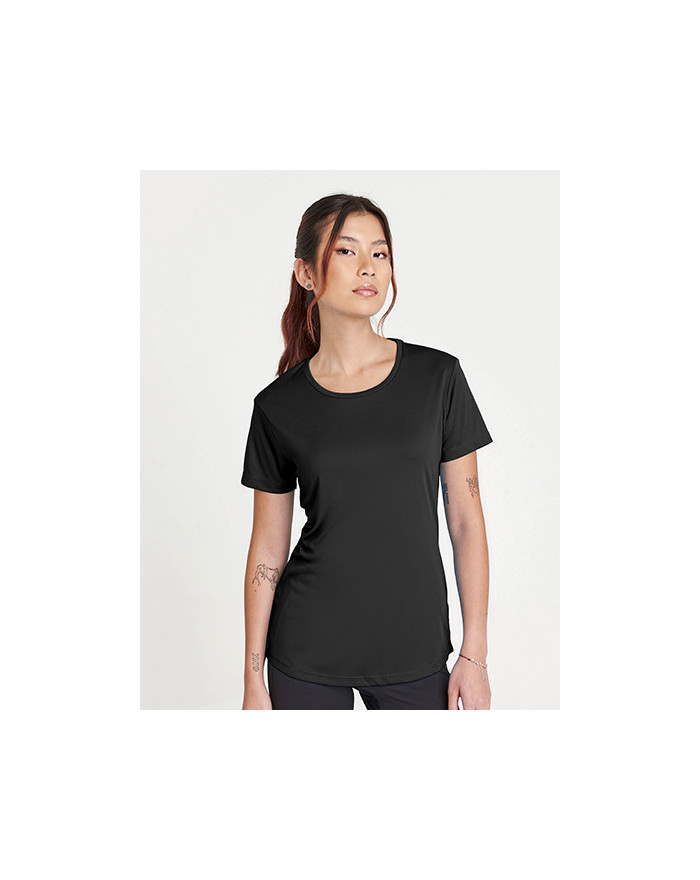 Tee shirt Personnalisé Manche Courte Bande de propreté|Col rond Femme  135 g/m² - Just Cool JC025 - Vêtements de Sport Person...