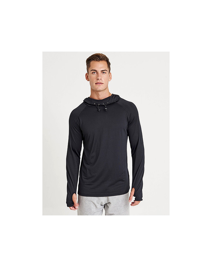 Tee shirt Personnalisé Manche Longue|avec liseré|Raglan Homme  210 g/m², Black: 240 g/m² - Just Cool JC037 - Vêtements de Spo...