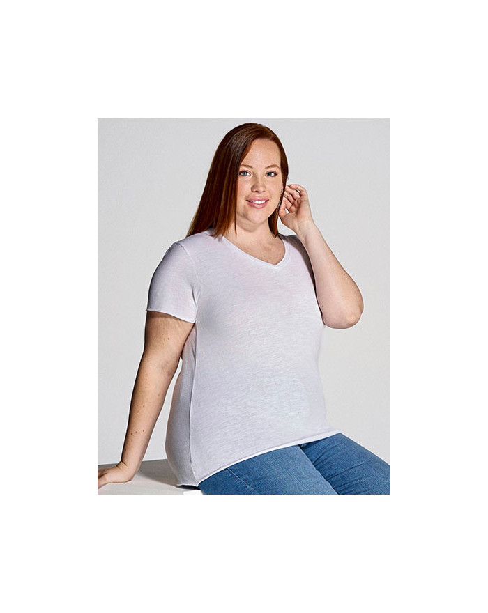 Tee shirt Personnalisé Manche Courte Femme 100% coton 120 g/m² - JHK CURVSSLUB - Tee shirt Personnalisé avec marquage broderi...