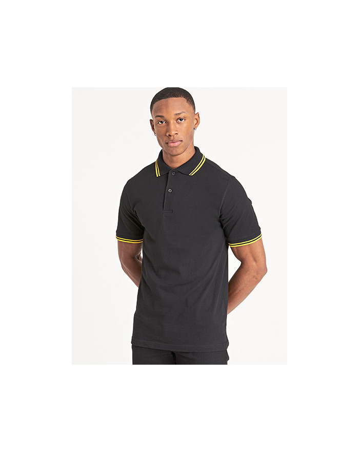 Polo Personnalisé Manche Courte|avec liseré Bande de propreté Homme  200 g/m² - Just Polos JP003 - Polo Personnalisé avec mar...