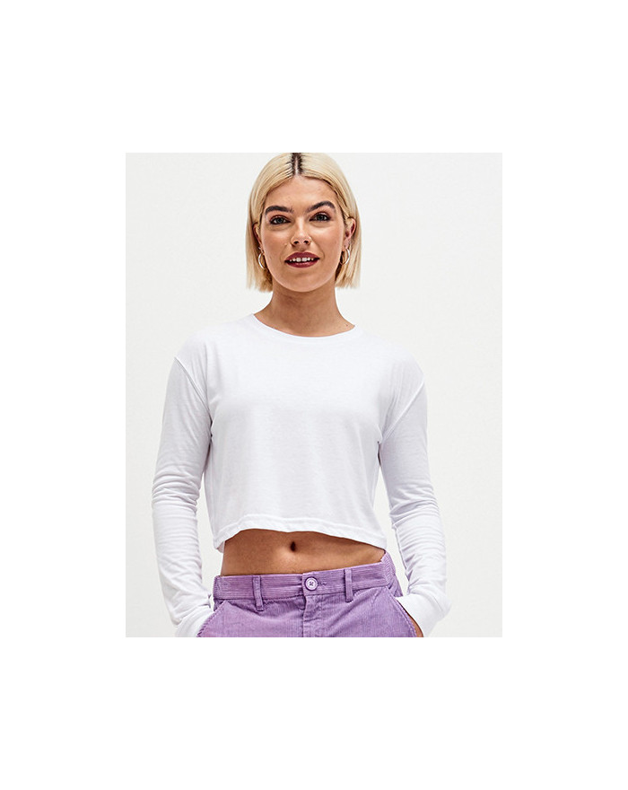 Tee shirt Personnalisé Manche Longue|avec liseré Bande de propreté|Col rond Femme  160 g/m² - Just Ts JT016 - Tee shirt Perso...