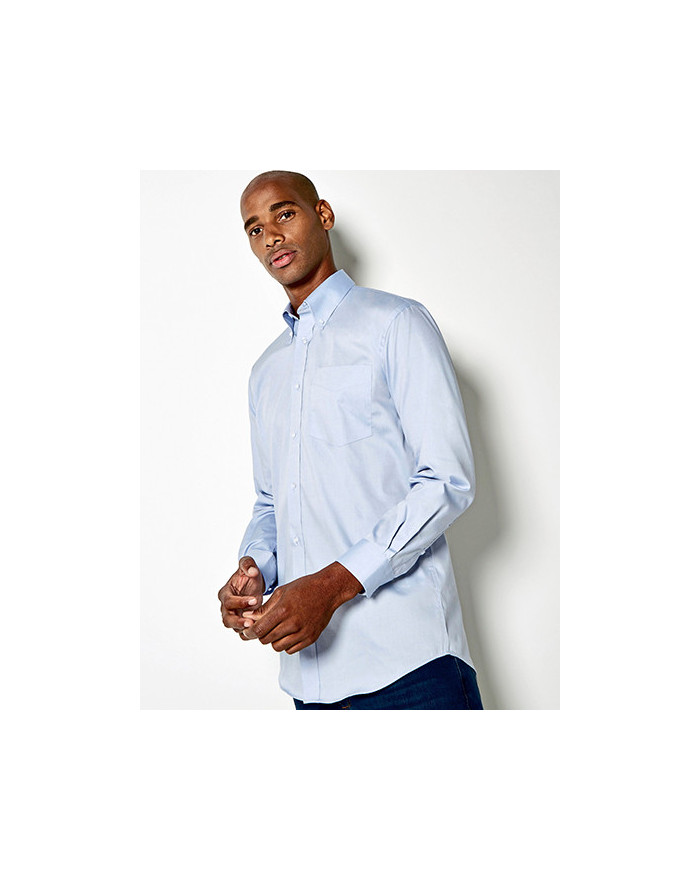Chemise d'entreprise Personnalisée Manche Longue|Manchettes Duo 125 g/m² - Kustom Kit KK105 - Chemise d'entreprise Personnali...
