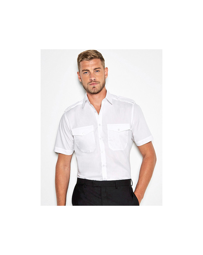 Chemise d'entreprise Personnalisée Manche Courte Homme 105 g/m² - Kustom Kit KK133 - Chemise d'entreprise Personnalisée avec ...